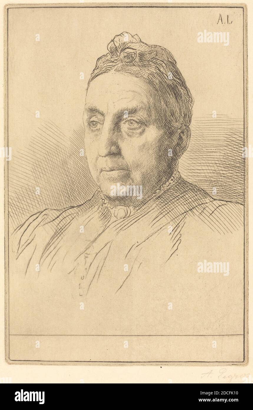 Alphonse Legros, (artista), francese, 1837 - 1911, Mme. Kemp, 4a piastra, disincrostazione Foto Stock