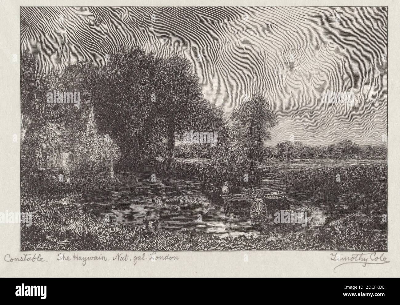 Timothy Cole, (artista), americano, 1852 - 1931, John Constable, (artista dopo), britannico, 1776 - 1837, The Haywain, 1899, incisione del legno Foto Stock