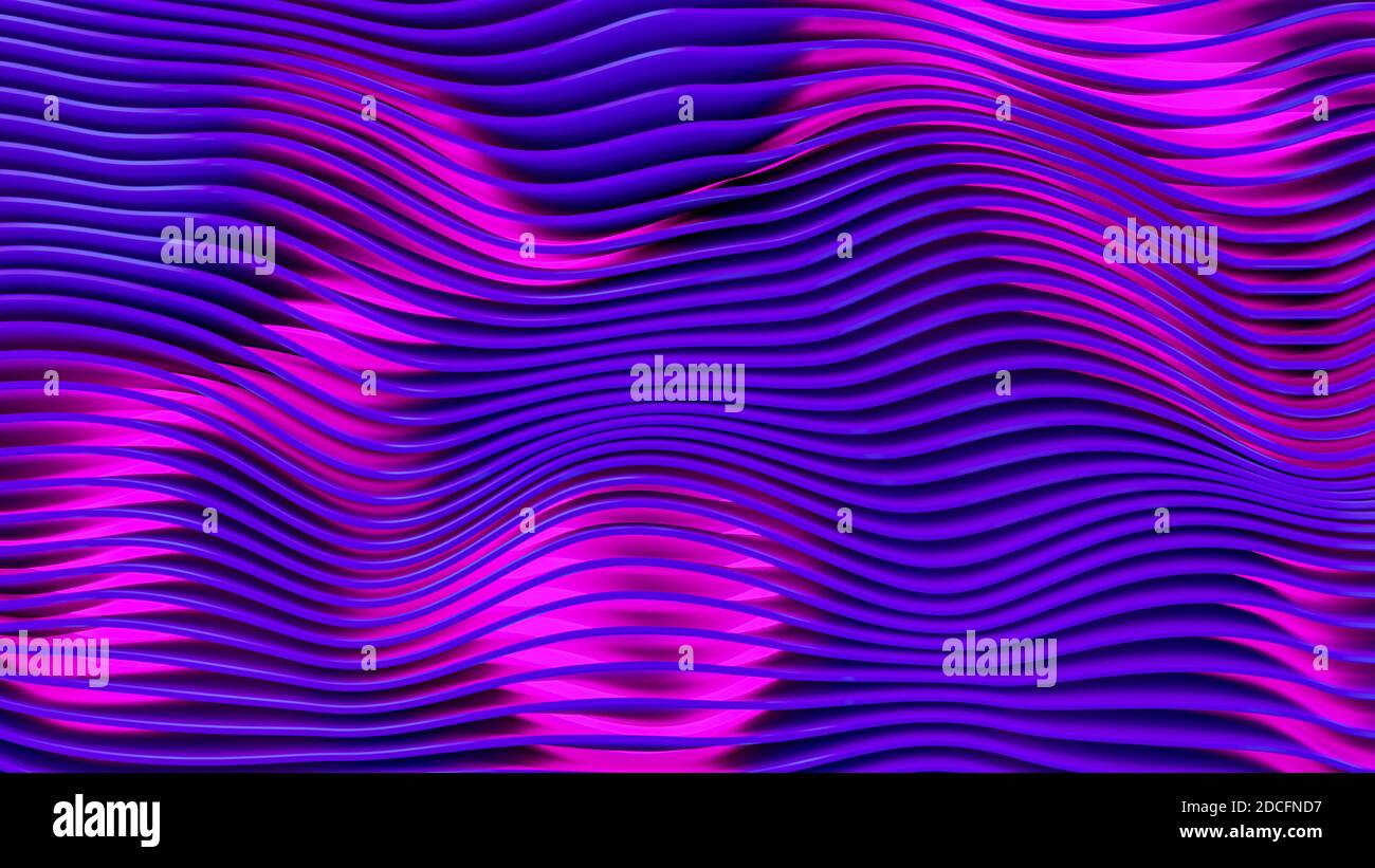 Sfondo astratto di bande o linee d'onda. Trend viola e rosa Foto Stock