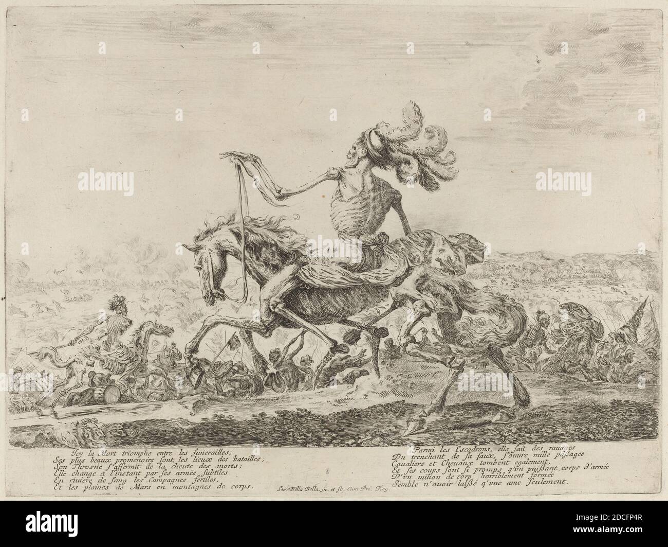 Stefano della Bella, (artista), fiorentino, 1610 - 1664, morte sul campo di battaglia, Quadreria Medicea, vol.3 (1986.50.11-108), (serie), incisione su carta Foto Stock
