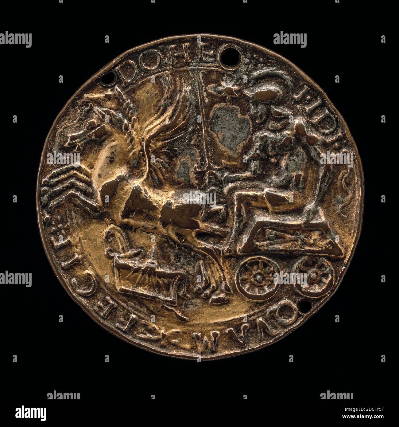 Antico, (artista), mantovano, c.. 1460 - 1528, UN Guerriero Triumphant, bronzo dorato, totale (diametro): 4.13 cm (1 5/8 in.), peso lordo: 14.26 gr (0.031 lb Foto Stock