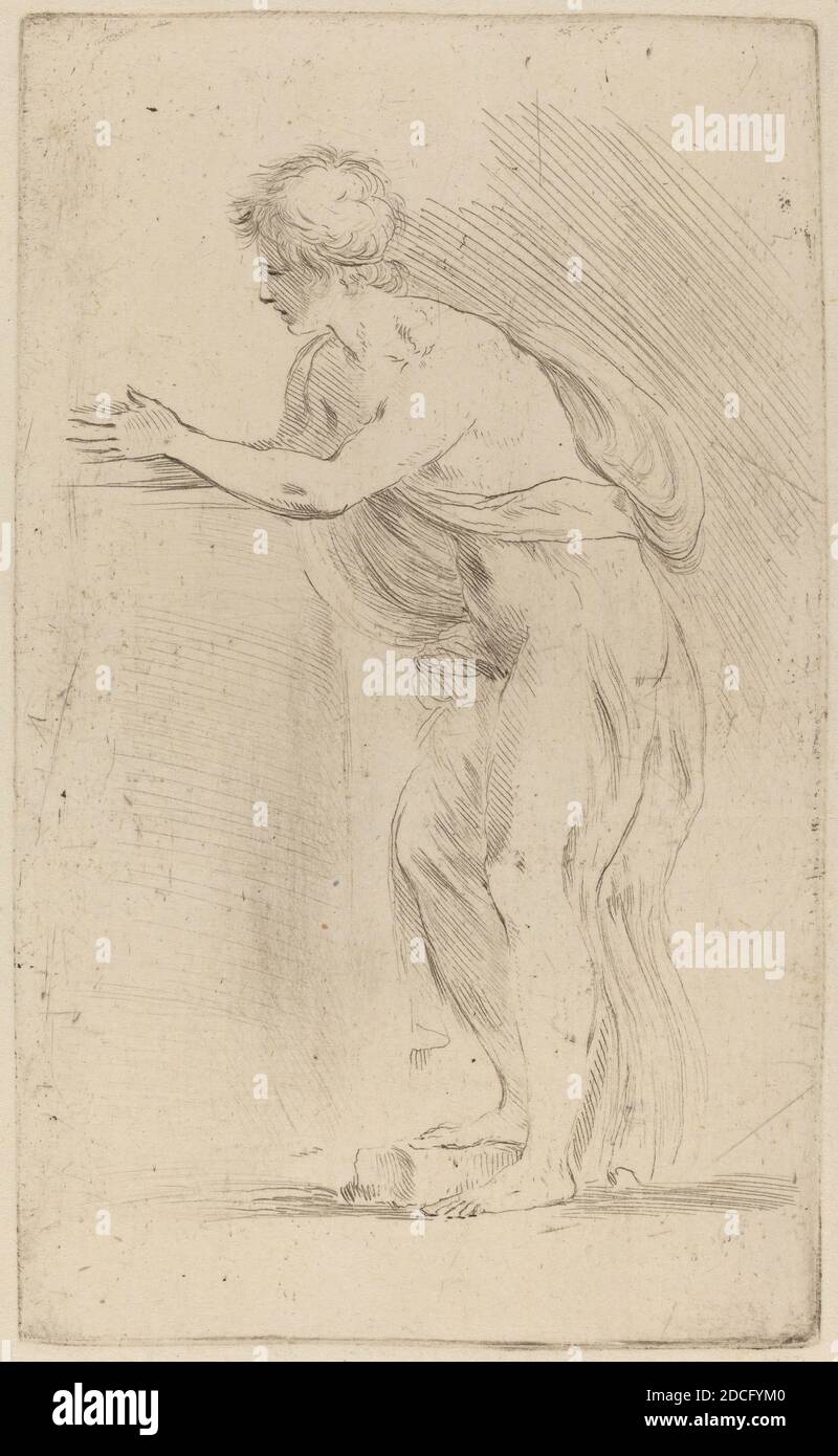 Stefano della Bella, (artista), Fiorentino, 1610 - 1664, Accademia di un giovane uomo, Quadreria Medicea, vol.3 (1986.50.11-108), (serie), incisione su carta Foto Stock