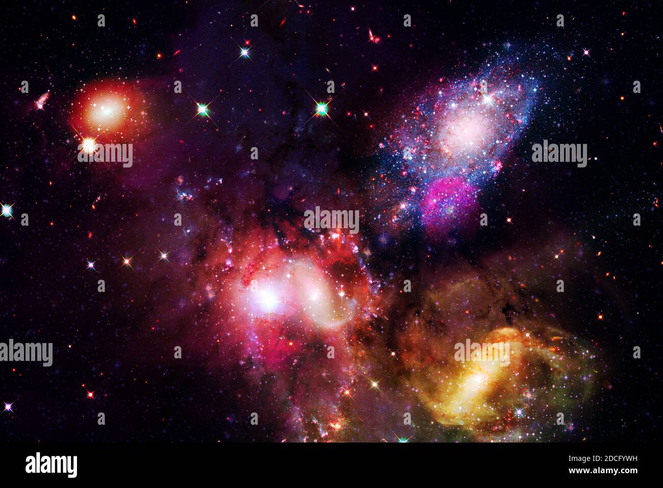 Fantastico di infinito cosmo. Carta da parati fantascientifica. Elementi di questa immagine forniti dalla NASA. Foto Stock