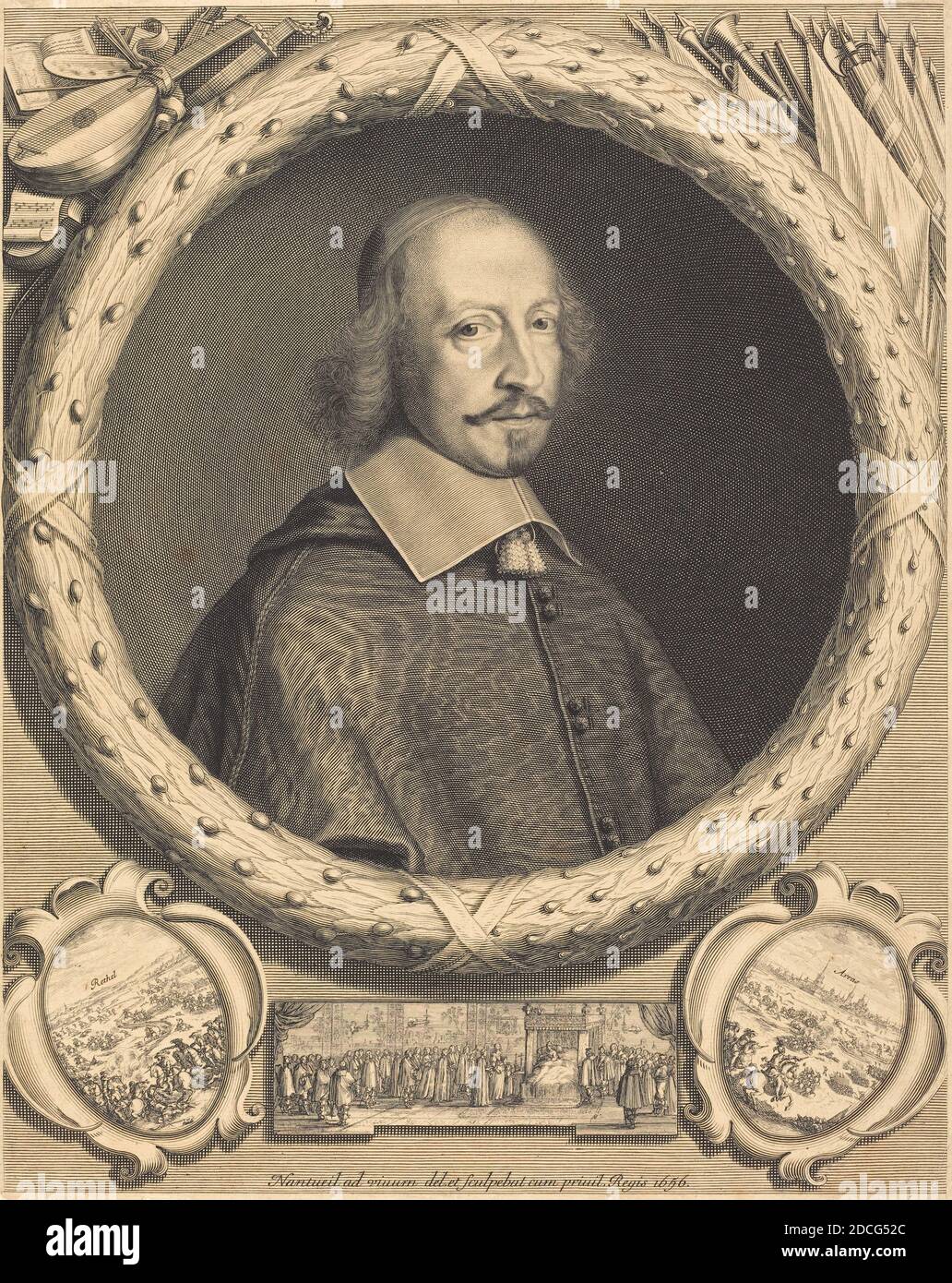 Robert Nanteuil, (artista), francese, 1623 - 1678, Israël Silvestre, (artista), francese, 1621 - 1691, Cardinale Jules Mazarin, 1656, incisione Foto Stock