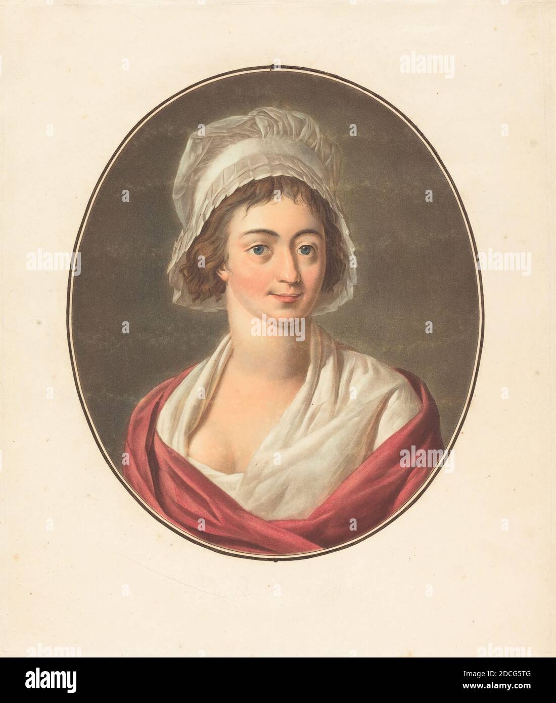 Pierre-Michel Alix, (artista), francese, 1762 - 1817, Jean-François Garnerey, (artista dopo), francese, 1755 - 1837, Charlotte Corday, acquatint colore Foto Stock