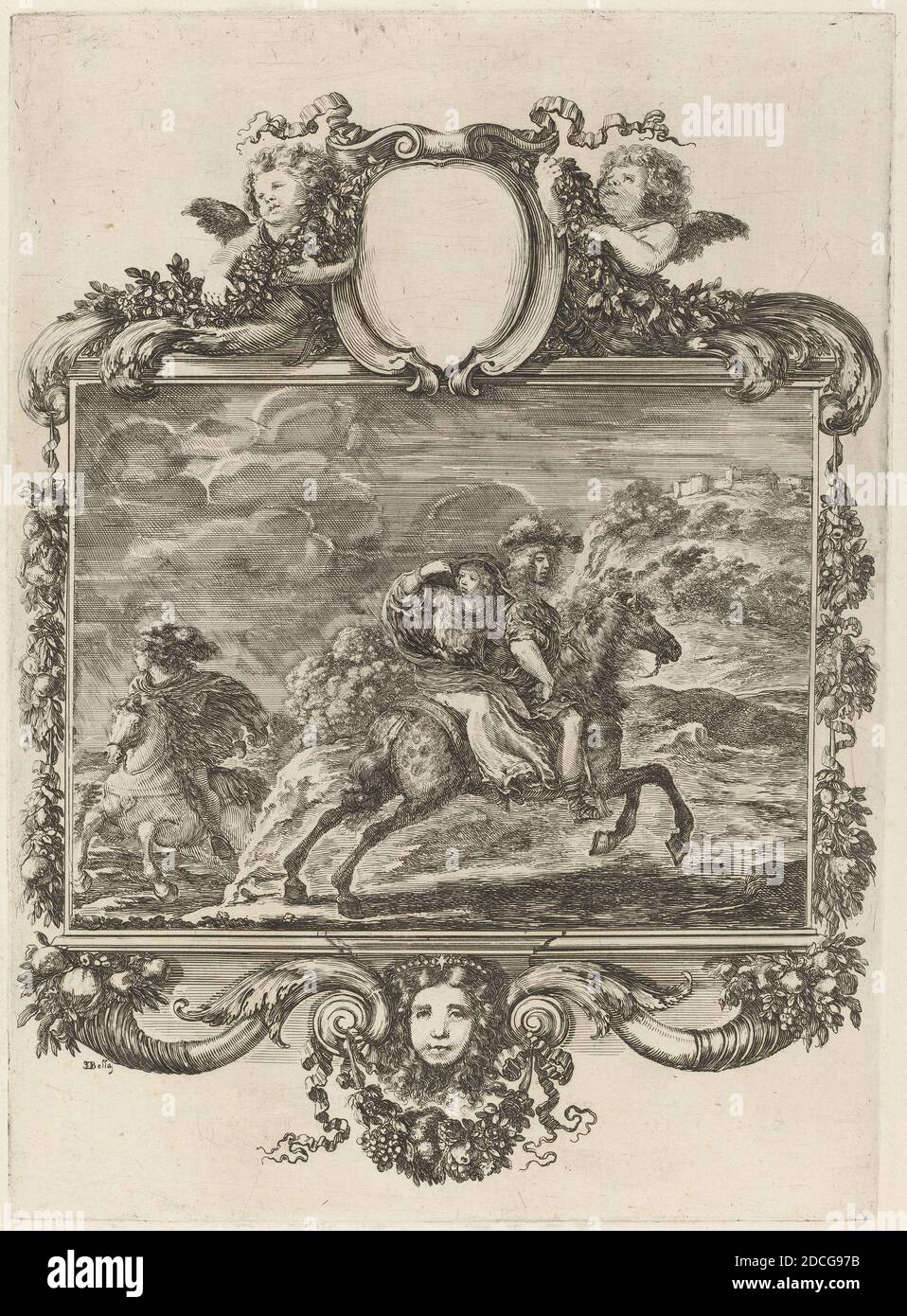 Stefano della Bella, (artista), Fiorentino, 1610 - 1664, Clovis e Clotilda, Quadreria Medicea, vol.3 (1986.50.11-108), (serie), incisione e incisione su carta deposte Foto Stock