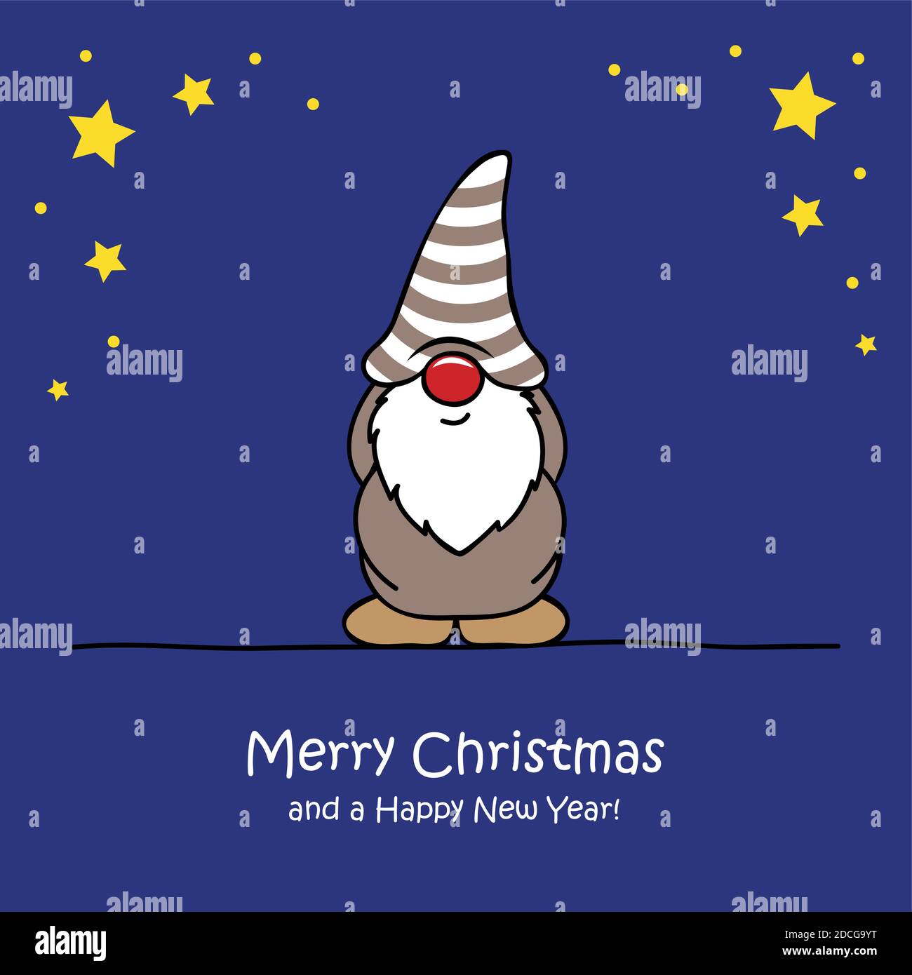 Carino nana di natale con stelle di natale cartoon illustrazione vettoriale EPS10 Illustrazione Vettoriale