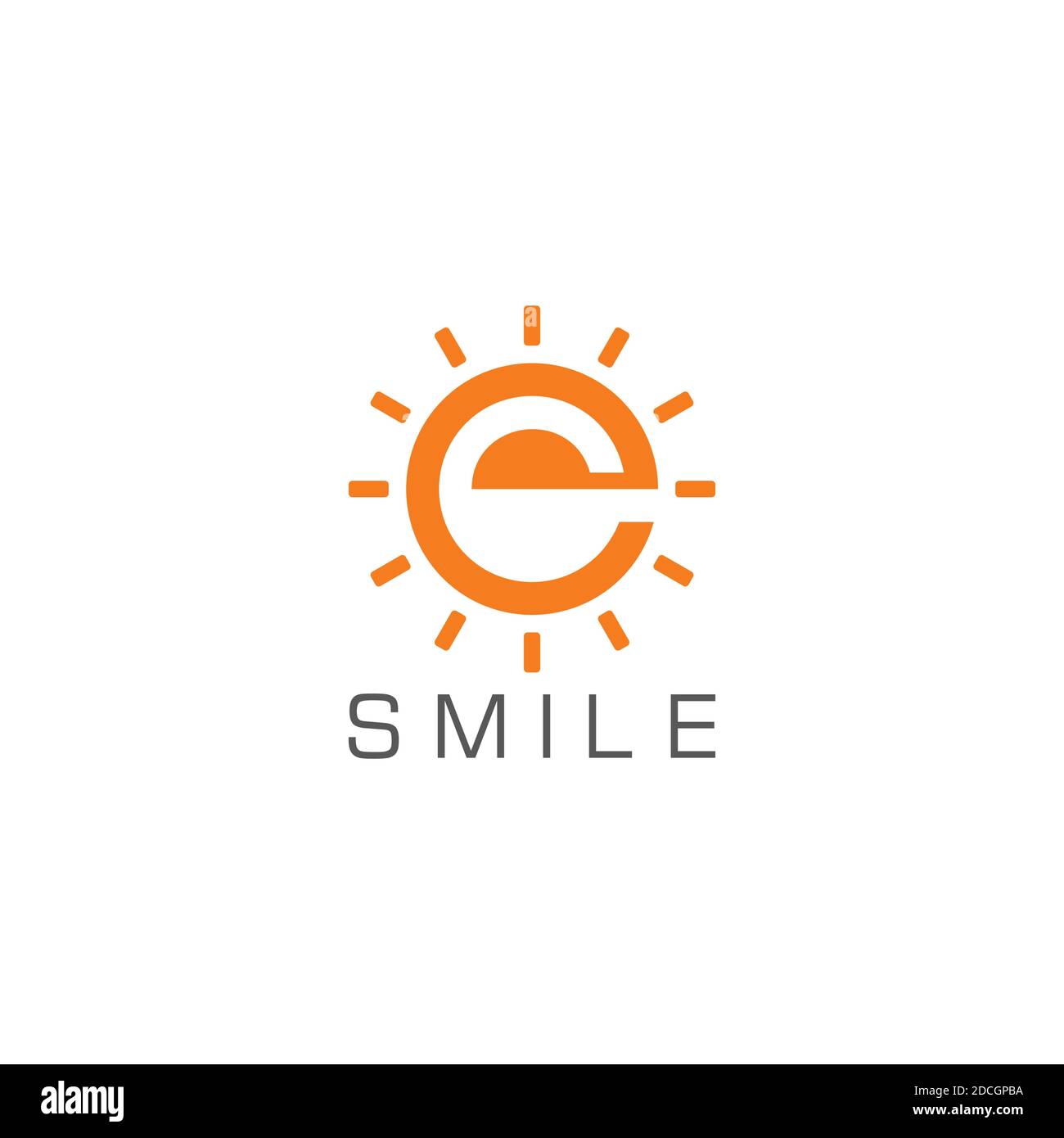 lettera astratta del sorriso e vettore del logo geometrico caldo del sole Illustrazione Vettoriale