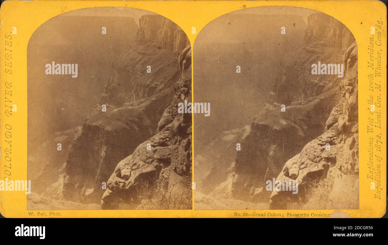 Grand Cañon, Sheaswitz Crossing., rilievi geografici ad ovest del 100esimo Meridian (Stati Uniti), 1872, Stati Uniti Foto Stock