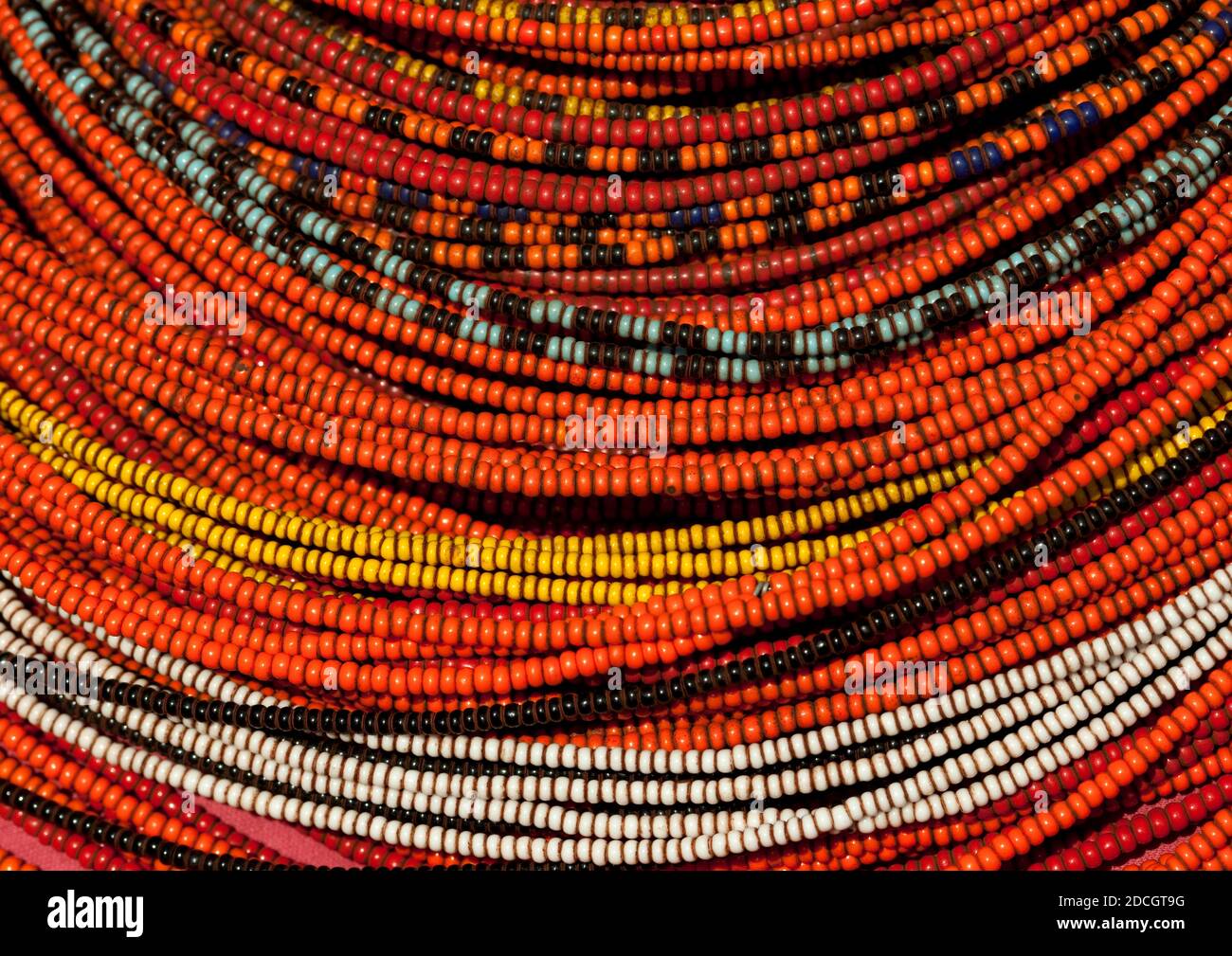 Rendille tribù perline collane, Marsabit County, Marsabit, Kenya Foto Stock