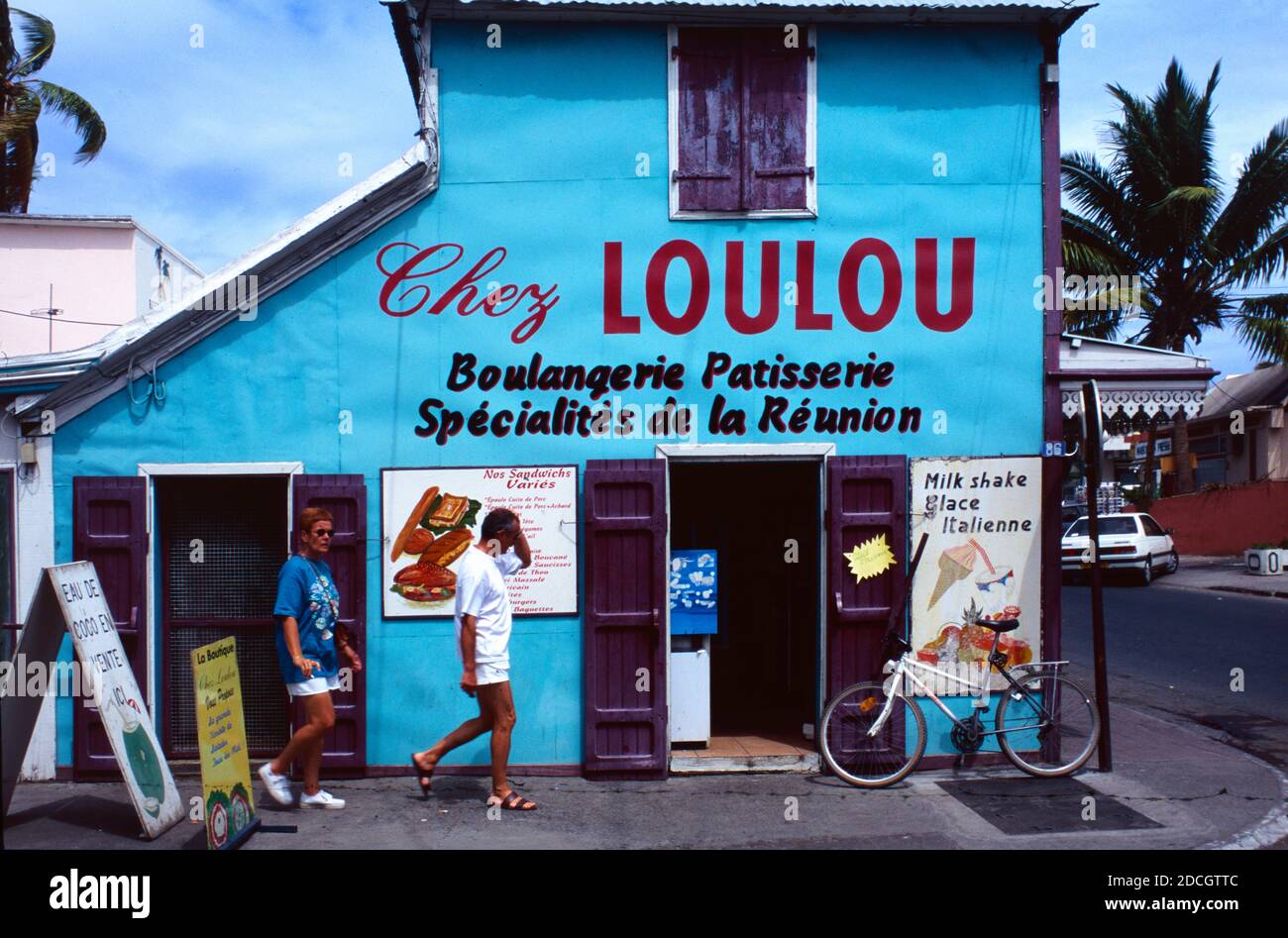 Chez Loulou Boulagerie o panificio a Saint Gilles o Saint-Gilles-les-Bains La Reunion o Reunion Island Francia Foto Stock