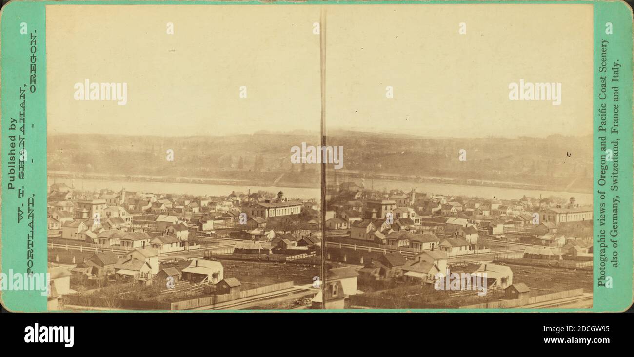 Panorama di Portland e del fiume Willamette., Shanahan, W. T., Oregon, Portland (OR.), Willamette River (OR Foto Stock