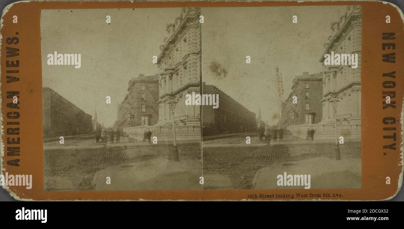 34th Street guardando ad ovest dalla 5th Ave., New York (state), New York (N. Y.), Manhattan (New York, N. Y.), Thirty-fourth Street (New York, N. Y Foto Stock