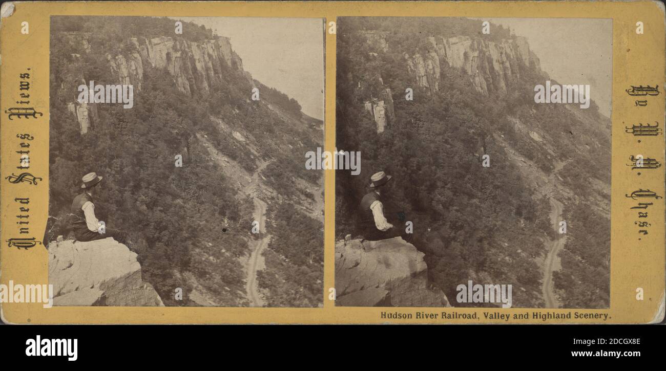 Scogliere basaltiche, Palisades, guardando a nord., Chase, W. M. (William M.) (circa 1818-1901), scogliere, avvistamenti, New York (Stato), Hudson River (N. Y. E N.J.), Palisades (N. J. e N. Y.), New Jersey Foto Stock