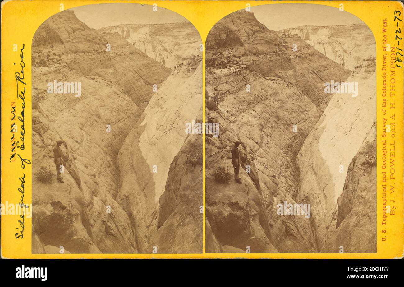 Side gulch of Escalante River., Powell, John Wesley (1834-1902), 1871, Colorado River (Colon.-Messico), Stati Uniti Foto Stock