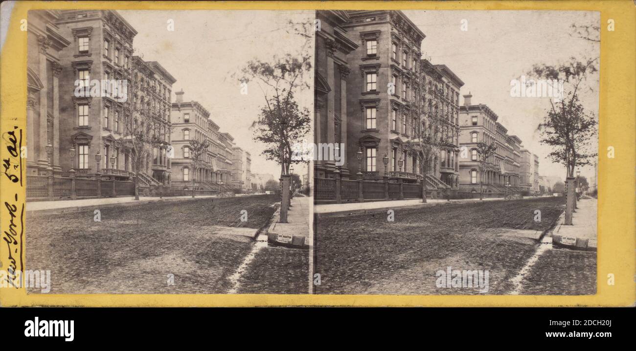 Fifth Avenue e 34th Street., 1860, New York (state), New York (N. Y.), New York, Fifth Avenue (New York, N. Y.), Manhattan (New York, N. Y Foto Stock