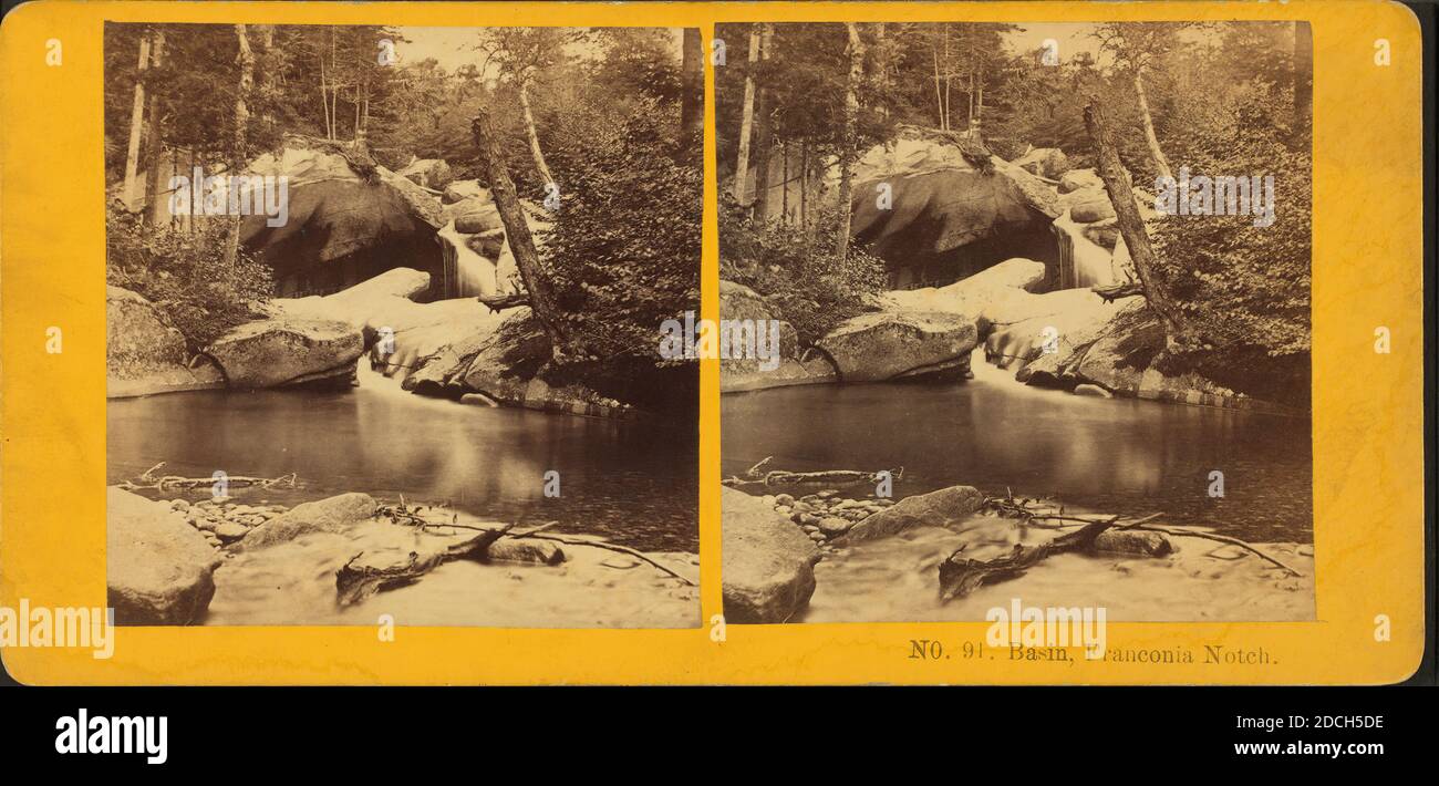 Bacino, Franconia Notch., Kilburn Brothers, Canyons, New Hampshire Foto Stock