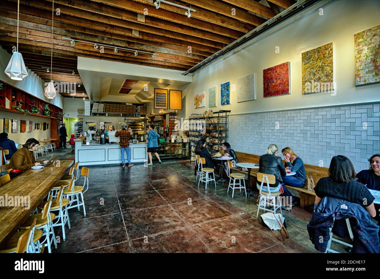 STATI UNITI / California / San Francisco /Coffee Style / The Mill Bright & airy coffee shop che serve un menu semplice curato da Four Barrel Coffee . Foto Stock