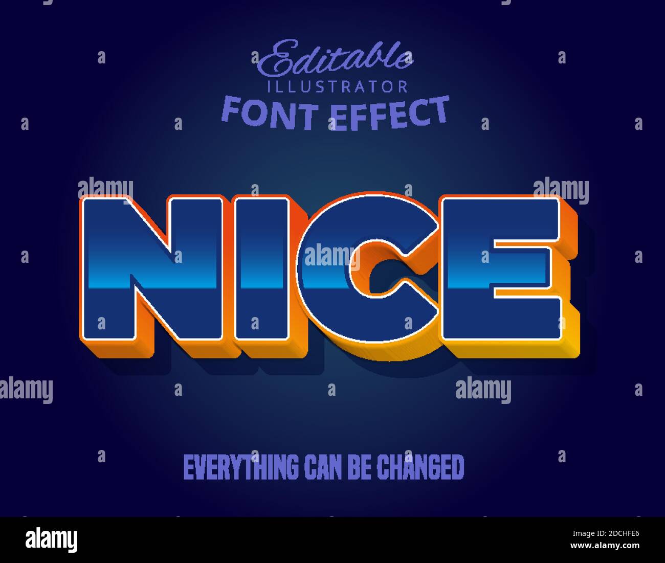 Testo piacevole, effetto font modificabile Illustrazione Vettoriale