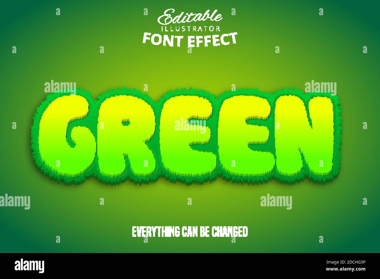 Testo verde, effetto carattere modificabile Illustrazione Vettoriale