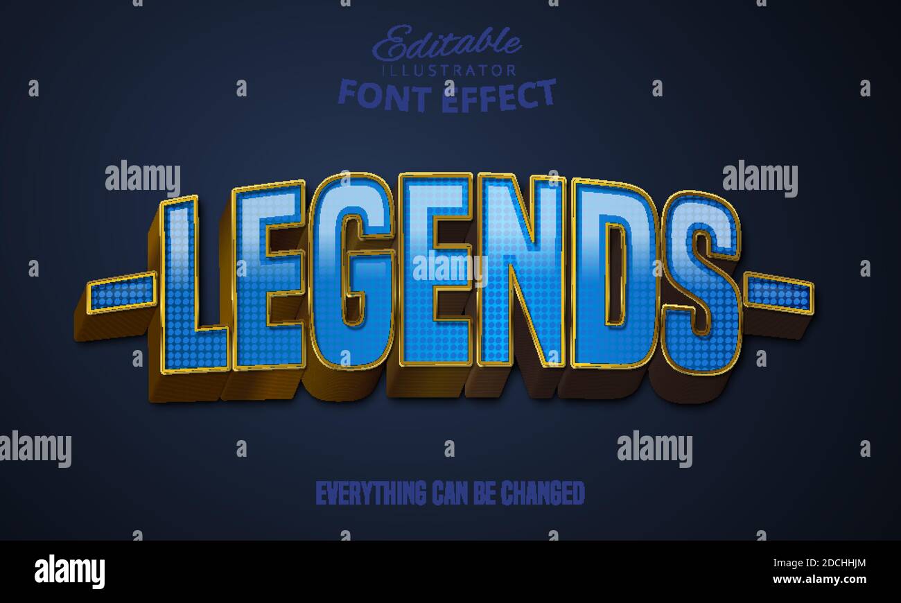 Testo legende, effetto font modificabile Illustrazione Vettoriale
