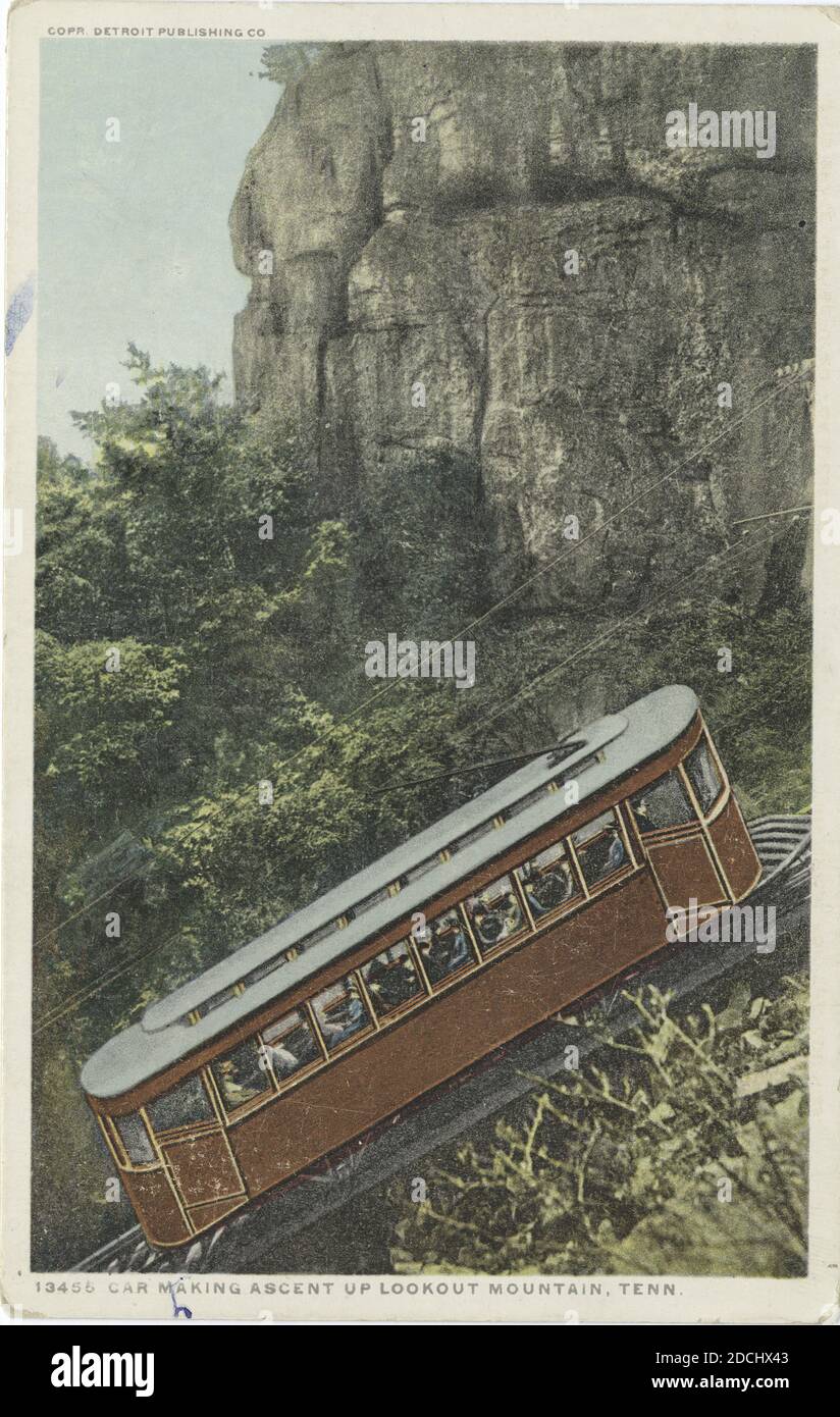 Car making Ascent up Lookout Mountain, Chattanooga, Ten., immagine fissa, Cartoline, 1898 - 1931 Foto Stock