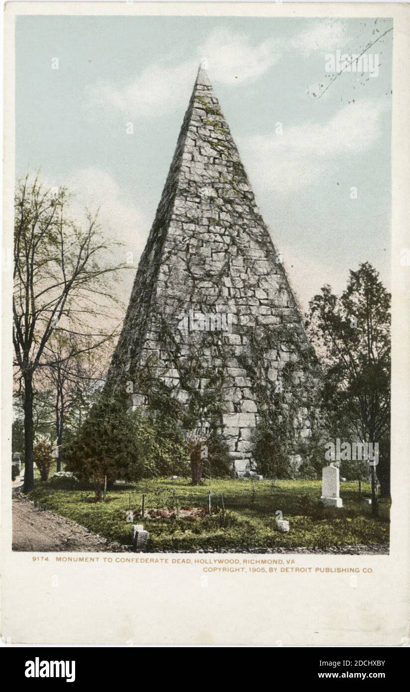 Hollywood Monument to Confederate Dead, Richmond, Va., Still Image, Postcards, 1898 - 1931 Foto Stock