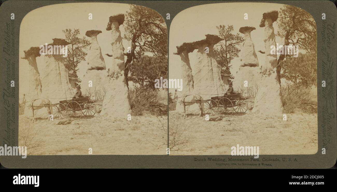 Matrimonio olandese, Monument Park, Colorado, U.S.A., fermo immagine, Stereographs, 1850 - 1930 Foto Stock