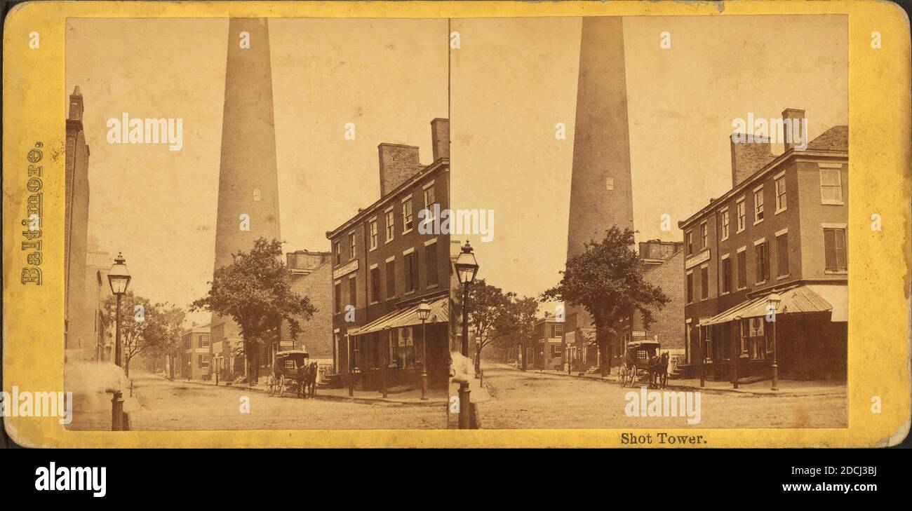 Shot Tower., fermo immagine, Stereografi, 1850 - 1930 Foto Stock
