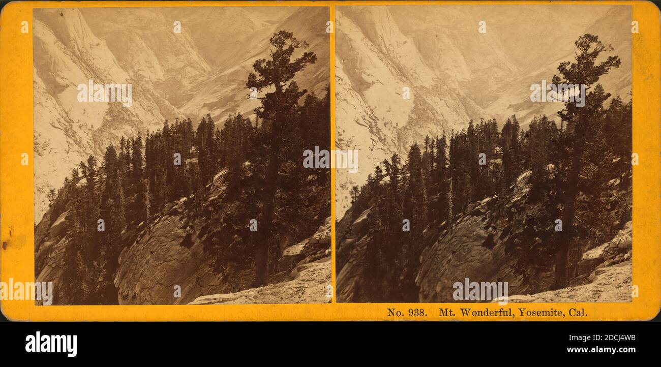 Mt. Wonderful, Yosemite, Cal., immagine, Stereographs, 1871 - 1894 Foto Stock
