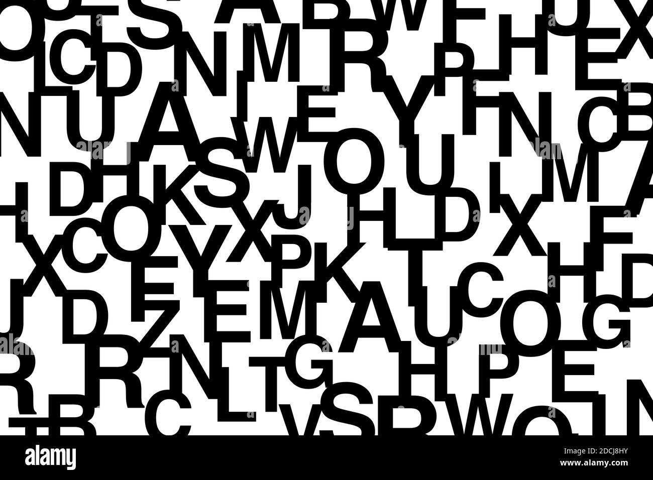 Schema di sfondo astratto composto da lettere. Arte vettoriale moderna e tipografica Foto Stock