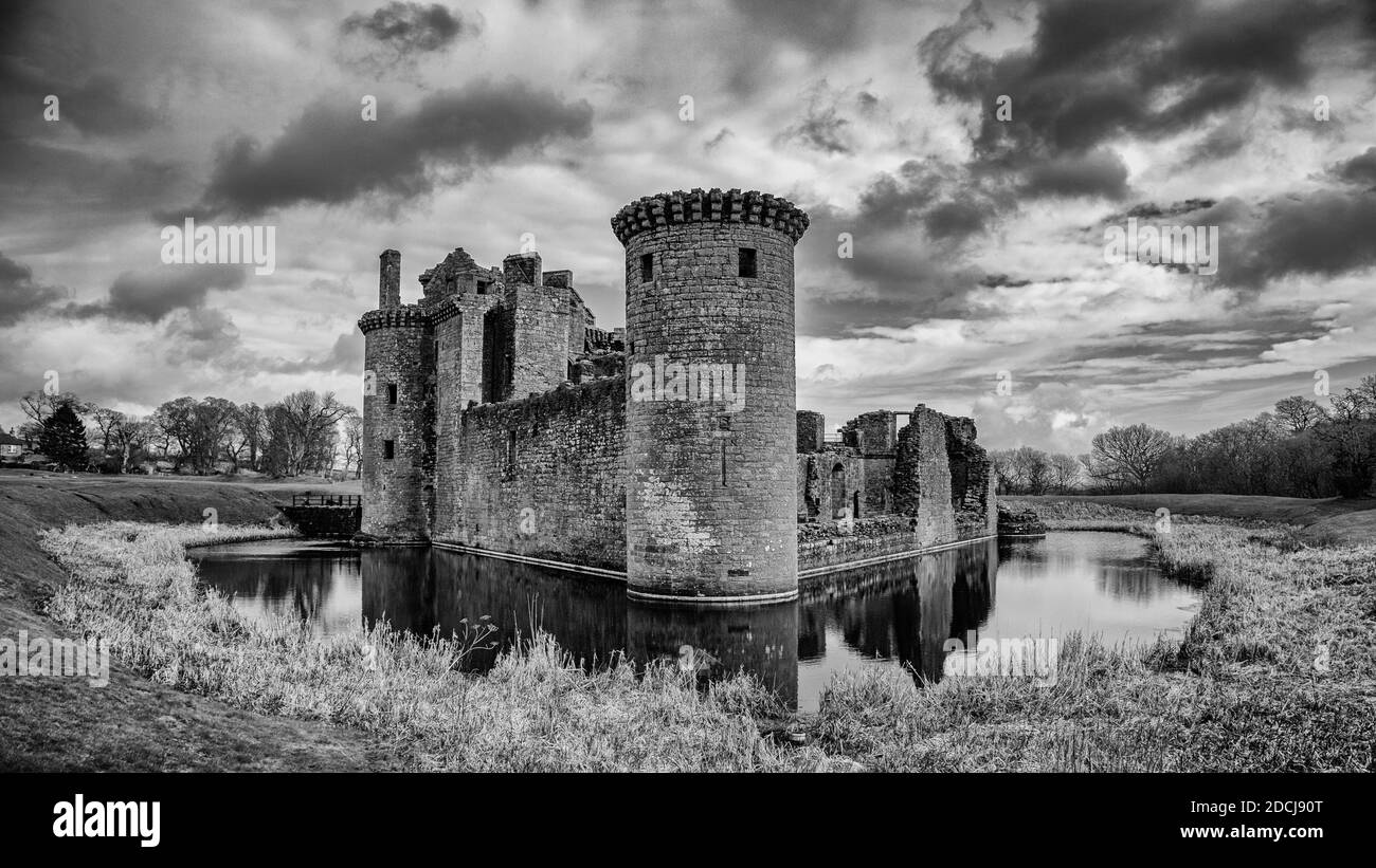 caerlaverock Castle, vicino a Dumfries nel sud-ovest della Scozia Foto Stock