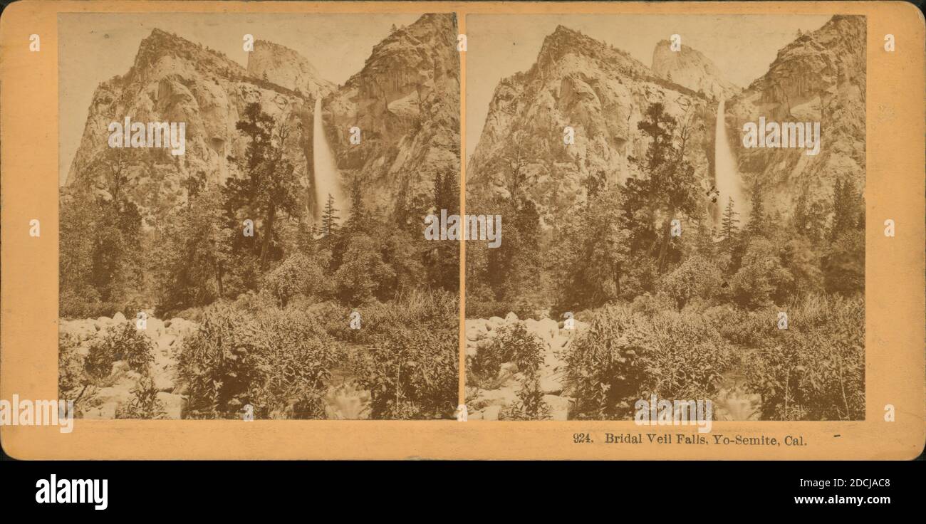 Cascate del Nevada, Yosemite, Cal., immagine statica, Stereographs, 1871 - 1894 Foto Stock