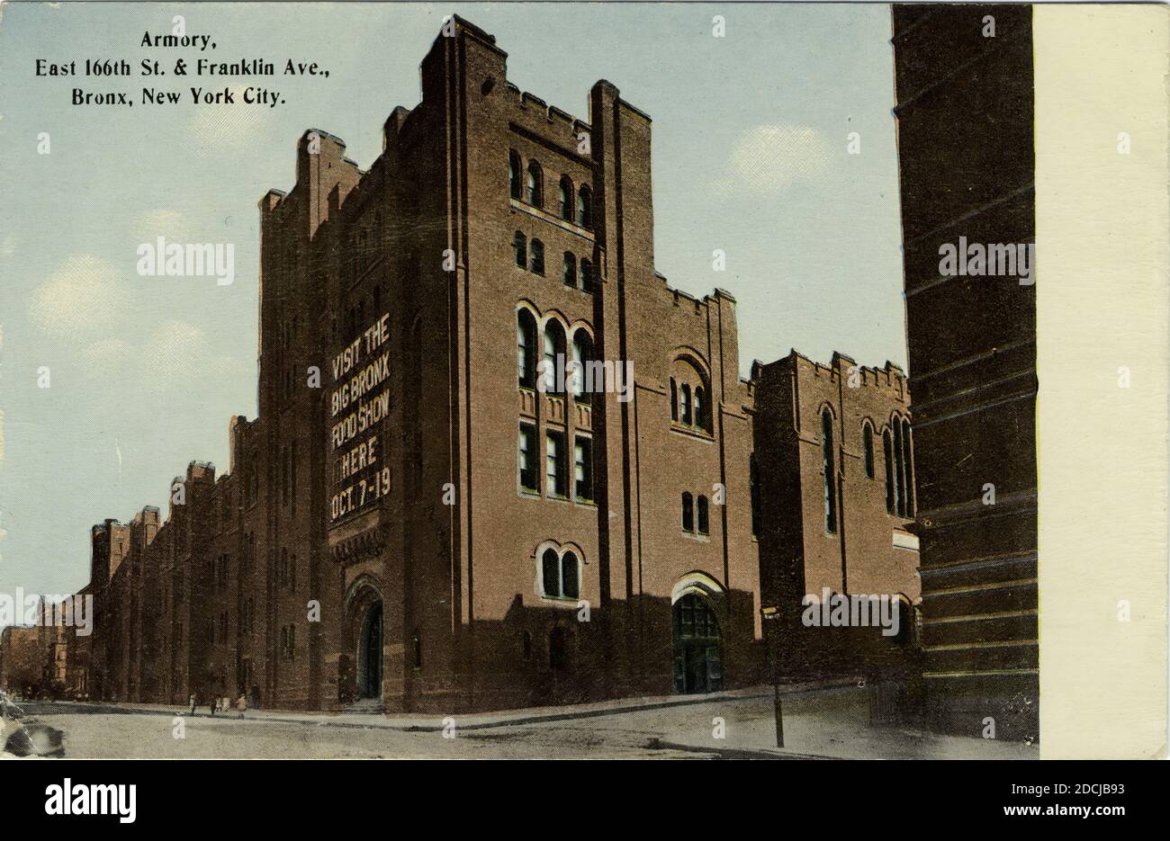 Armory, East 166th St. & Franklin Ave., Bronx, New York City, Still Image, Postcards, 1900 - 1909 Foto Stock