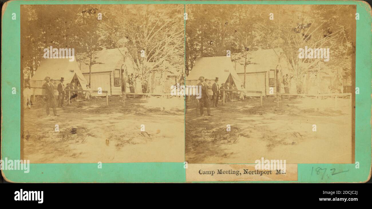 Incontro del campo, Northport, Me., immagine fissa, Stereographs, 1850 - 1930, Averill, M. L. (fl. 1870-1879 Foto Stock