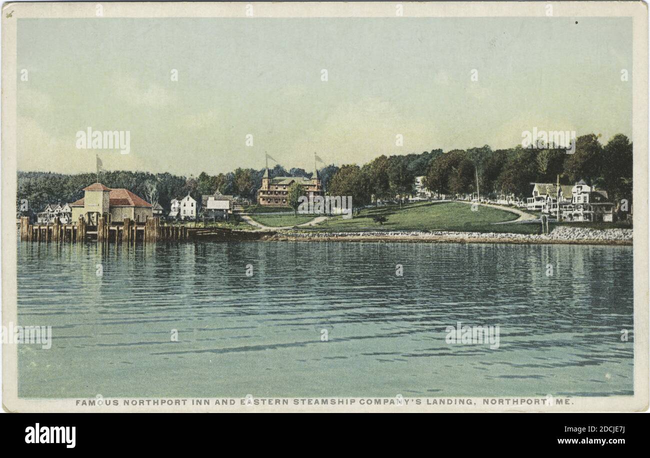Famoso Northport Inn e Eastern Steamship Company's Landing, Northport, Me, fermo immagine, Cartoline, 1898 - 1931 Foto Stock