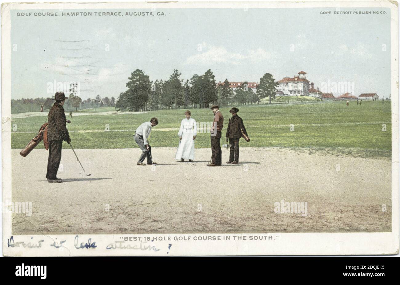 Best 18 Hole Golf Course in the South, Golf Course, Hampton Terrace, Augusta, GA., Still Image, Postcards, 1898 - 1931 Foto Stock