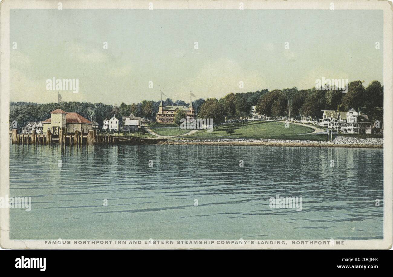 Famoso Northport Inn e Eastern Steamship Company's Landing, Northport, Me, fermo immagine, Cartoline, 1898 - 1931 Foto Stock
