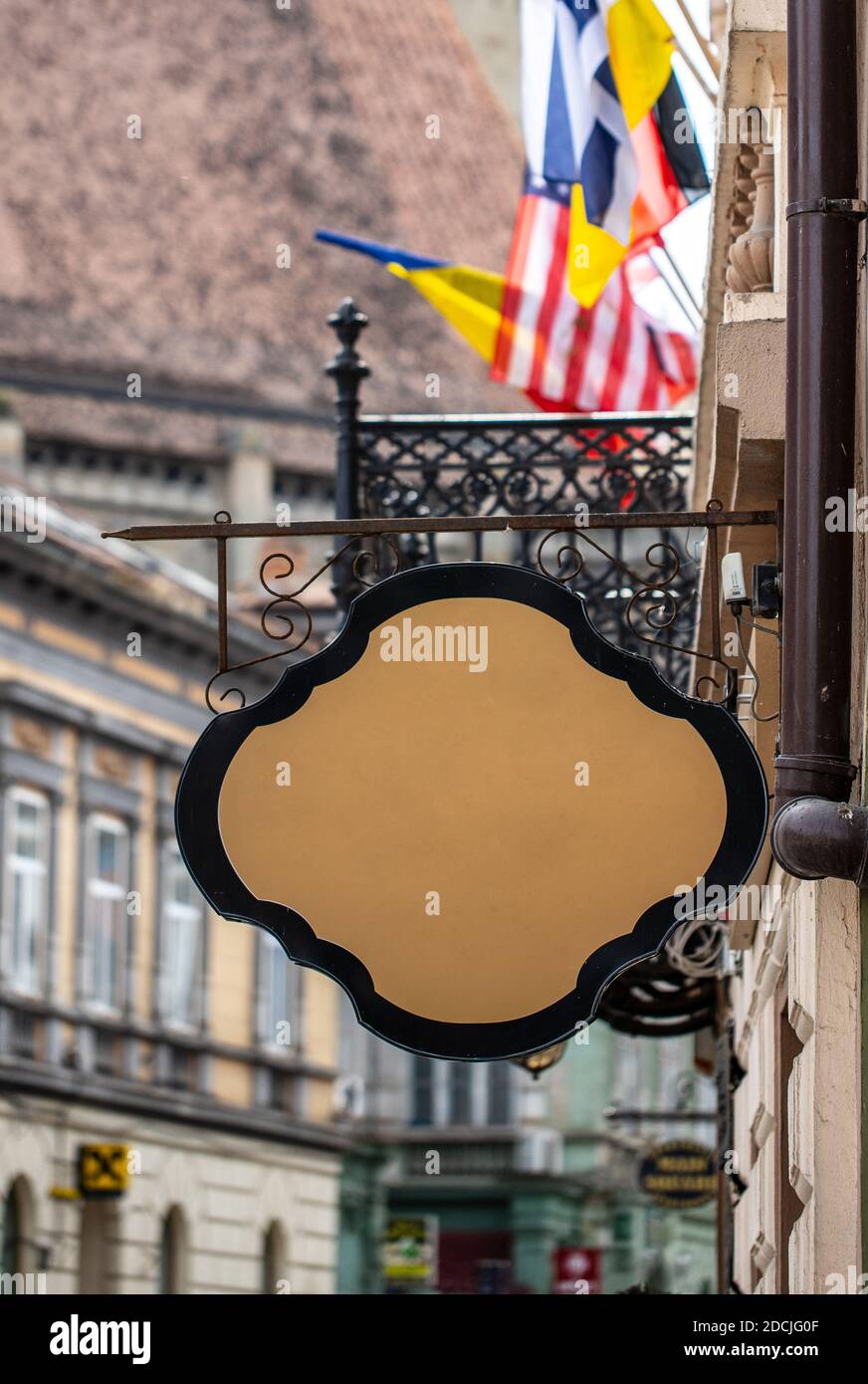 mockup dei segni del marchio del negozio di strada. spazio wmpty per il logo Foto Stock