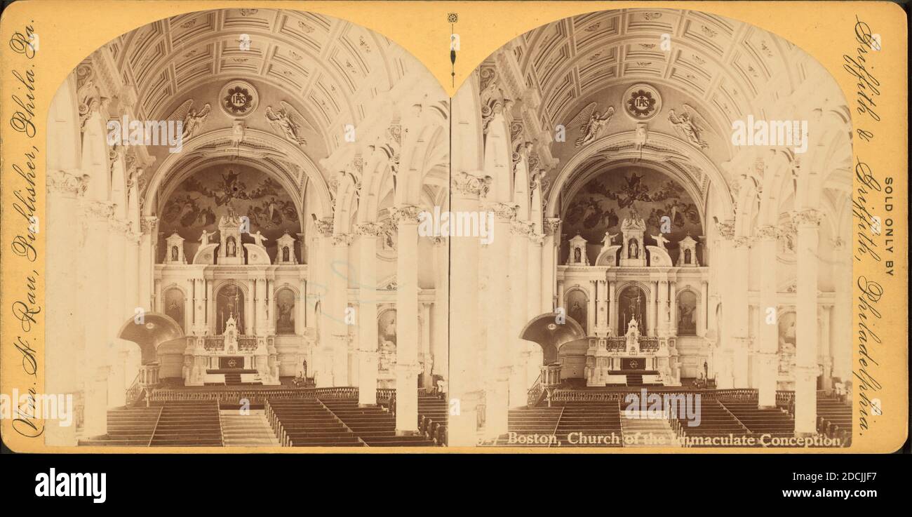 Boston, Chiesa dell'Immacolata Concezione., immagine fissa, Stereographs, 1850 - 1930, Rau, William Herman (1855-1920 Foto Stock