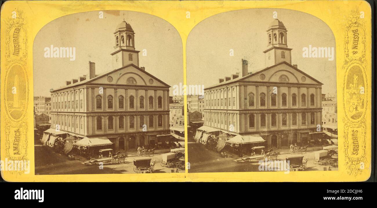 Faneuil Hall., immagine, Stereografi, 1850 - 1930 Foto Stock