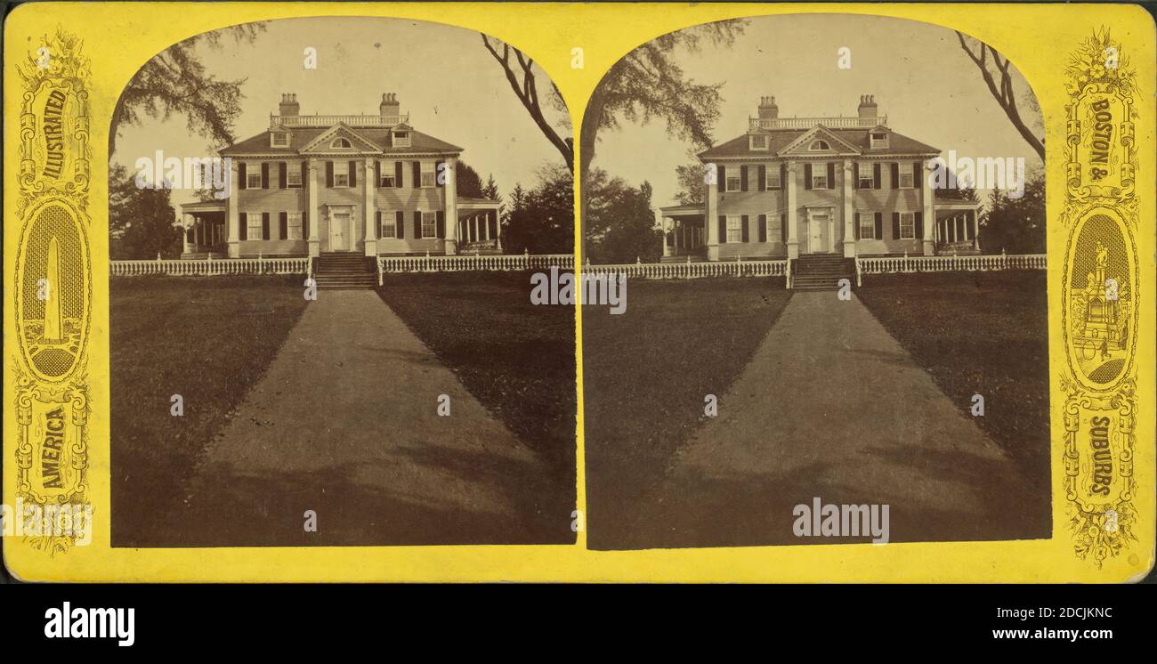 Sede di Washington a Cambridge, Still Image, Stereographs, 1850 - 1930 Foto Stock