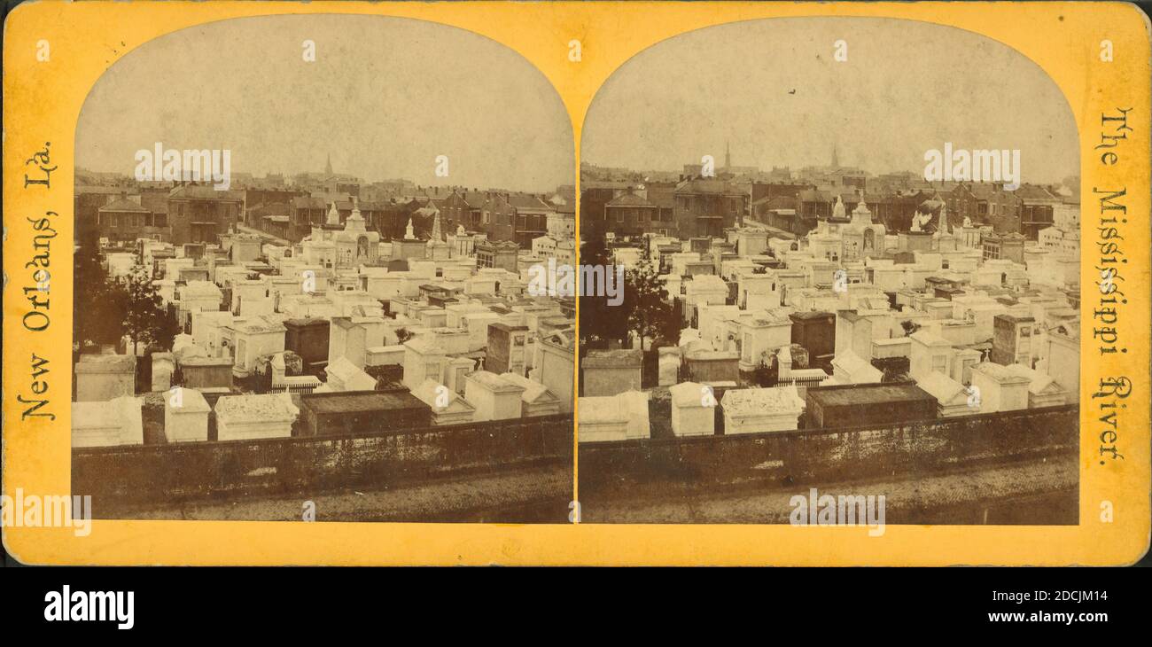 Cimitero francese, immagine statica, Stereografi, 1850 - 1930 Foto Stock