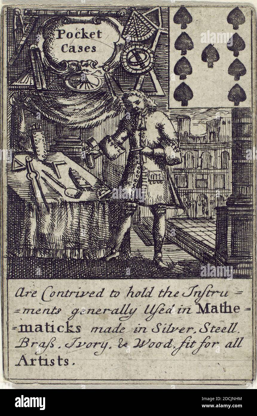 Nove di spade: Custodie tascabili., immagine fissa, 1702 Foto Stock