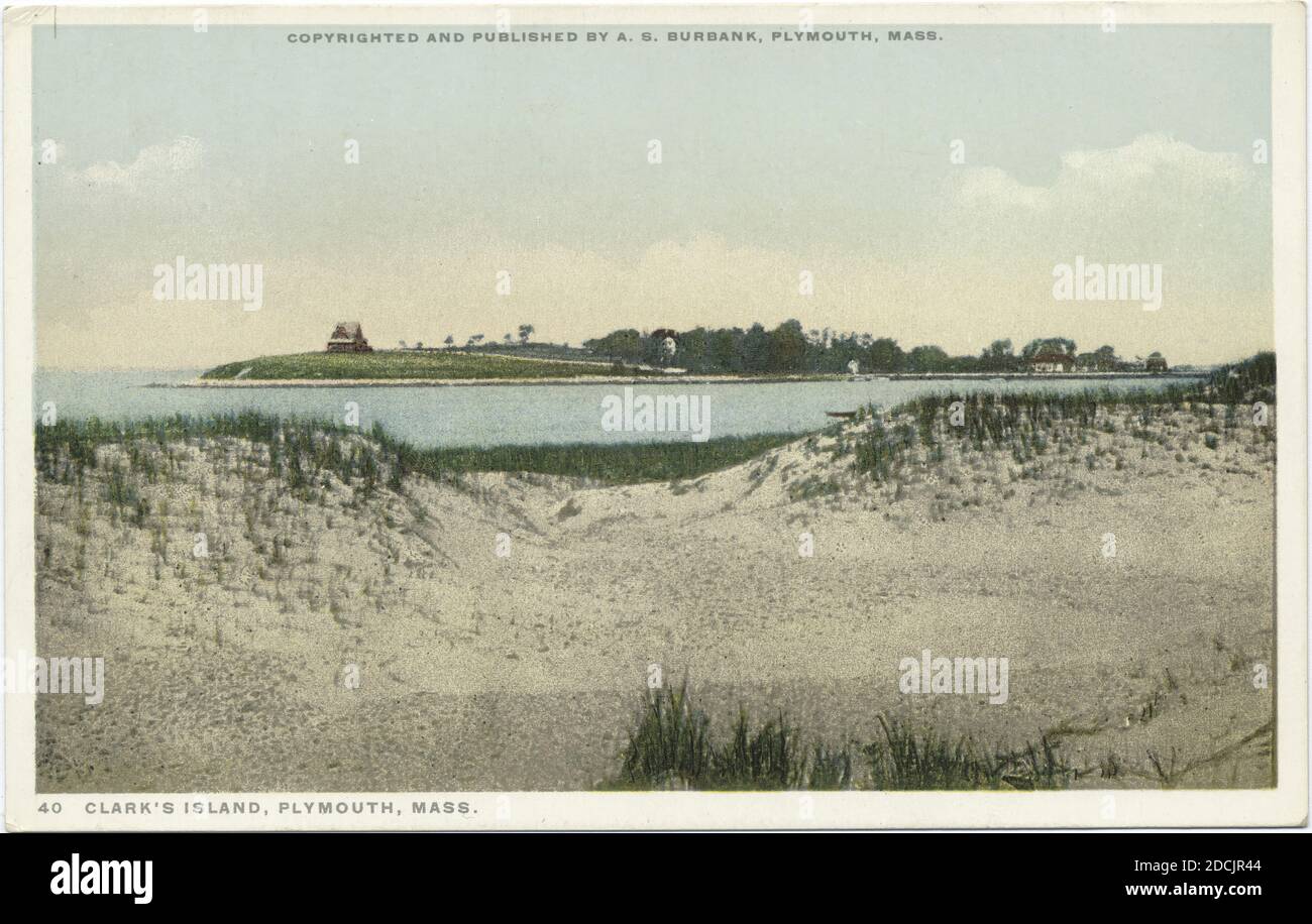 Clark's Island Plymouth, Mass., immagine fissa, Cartoline, 1898 - 1931 Foto Stock