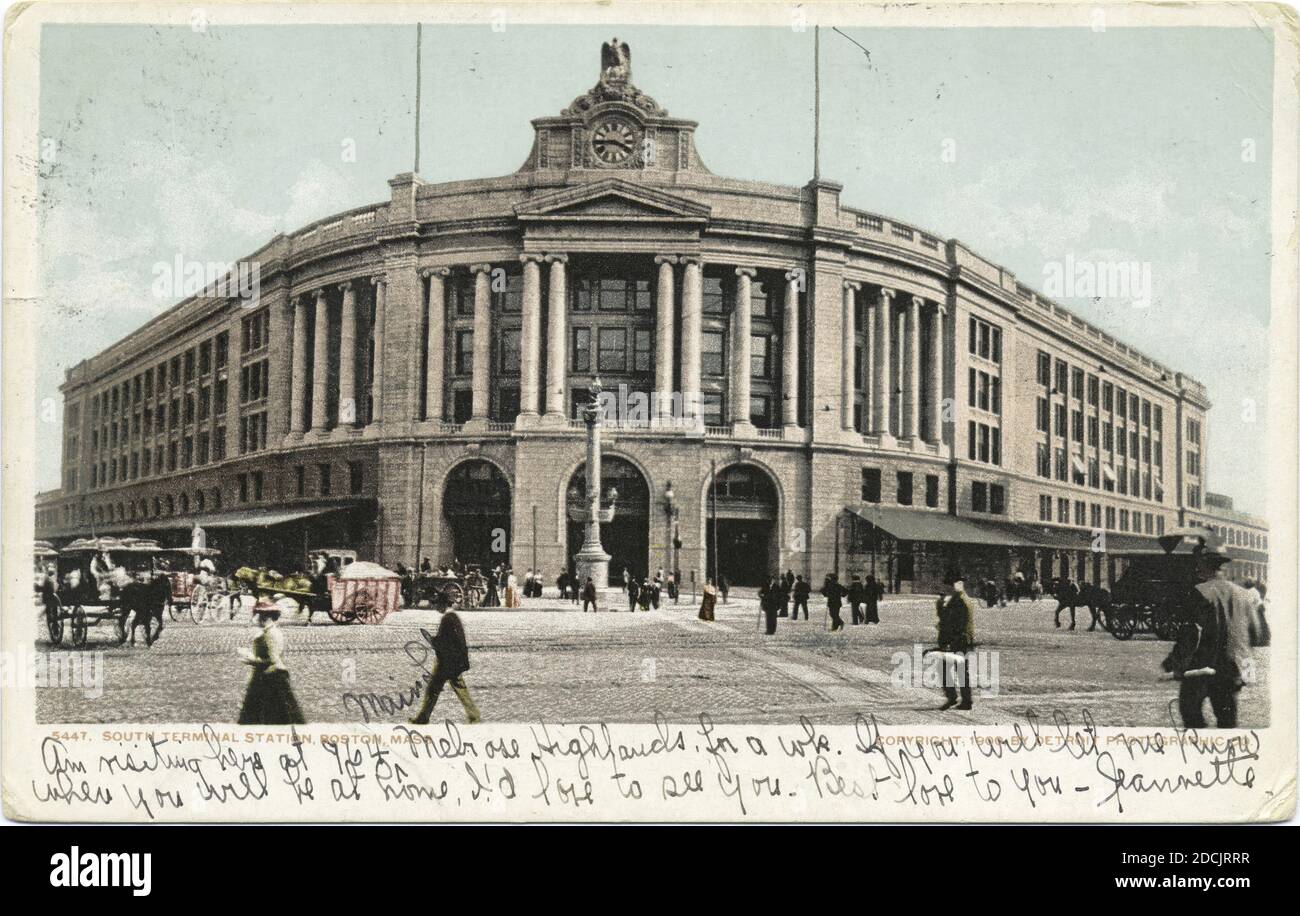 South Terminal Station, Boston, Mass., fermo immagine, Cartoline, 1898 - 1931 Foto Stock