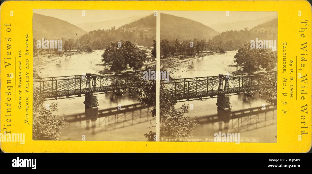 Potomac superiore, Piemonte [veduta di un ponte]., immagine, Stereographs, 1875, Chase, W. M. (William M.) (circa 1818-1901 Foto Stock