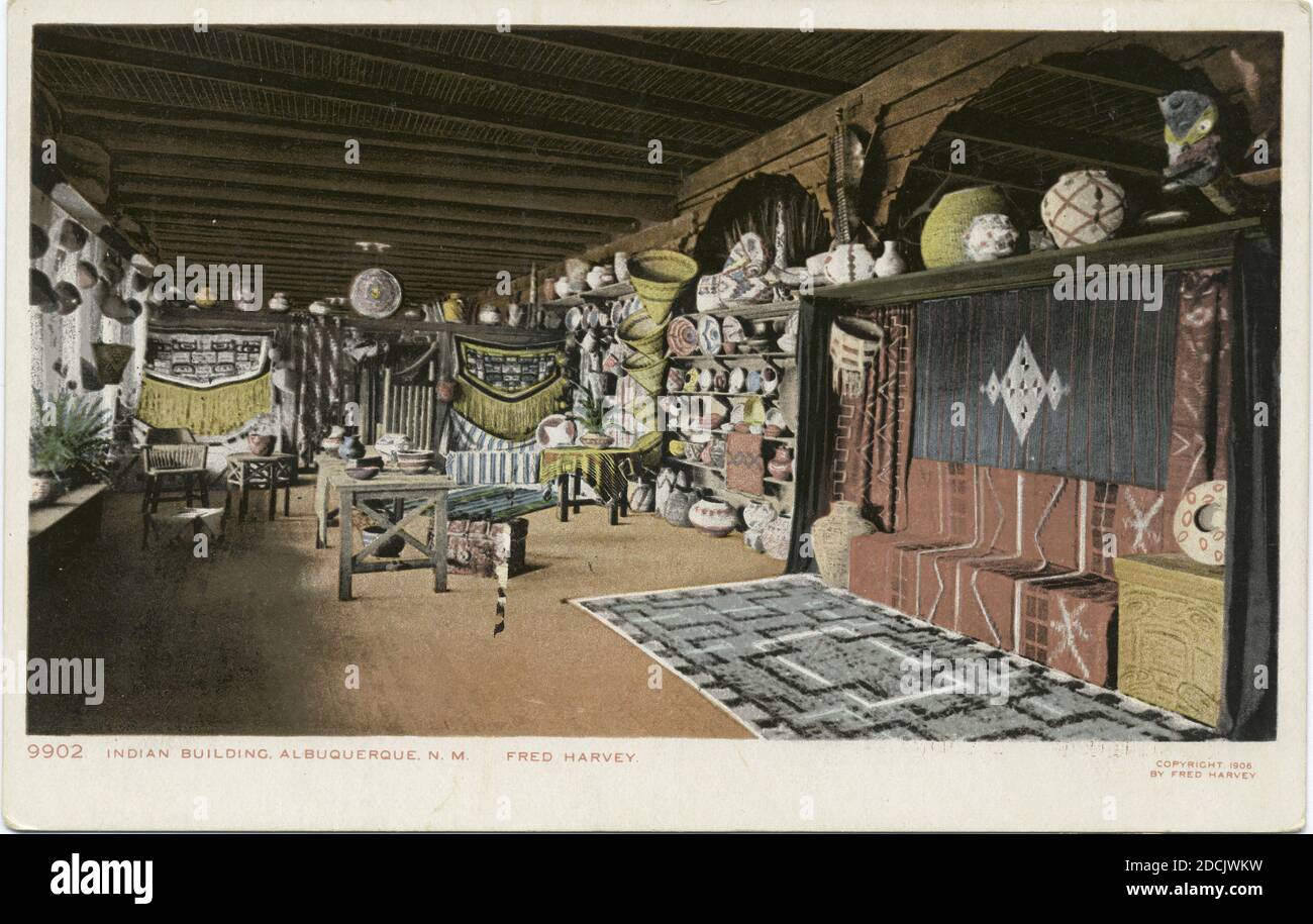 Indian Building, Albuquerque, N. M., immagine fissa, Cartoline, 1898 - 1931 Foto Stock