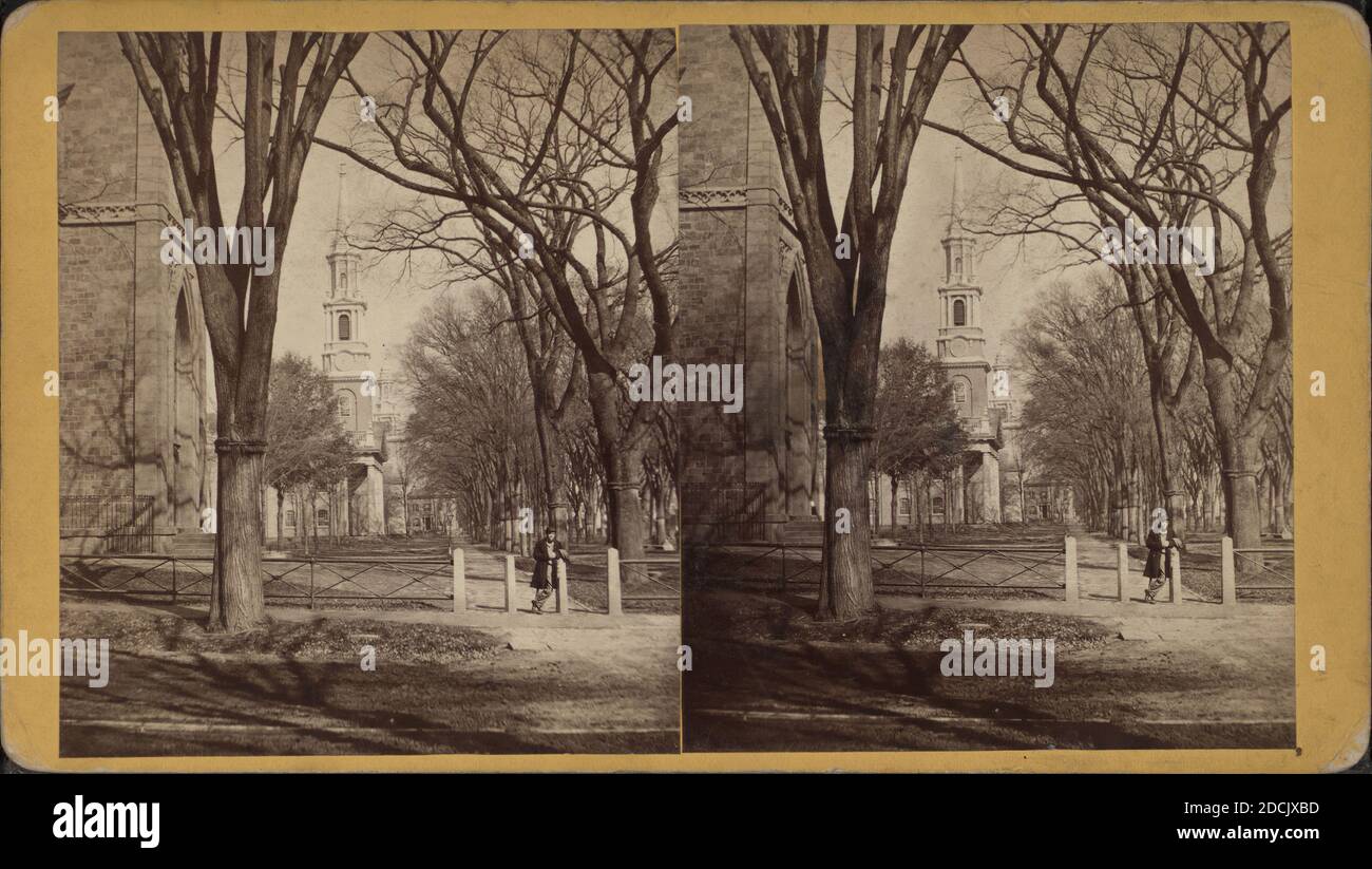 The Promenade, New Haven Green., immagine fissa, Stereographs, 1869 - 1881, Bundy, J.K. (Joseph K.) (b. 1812 Foto Stock