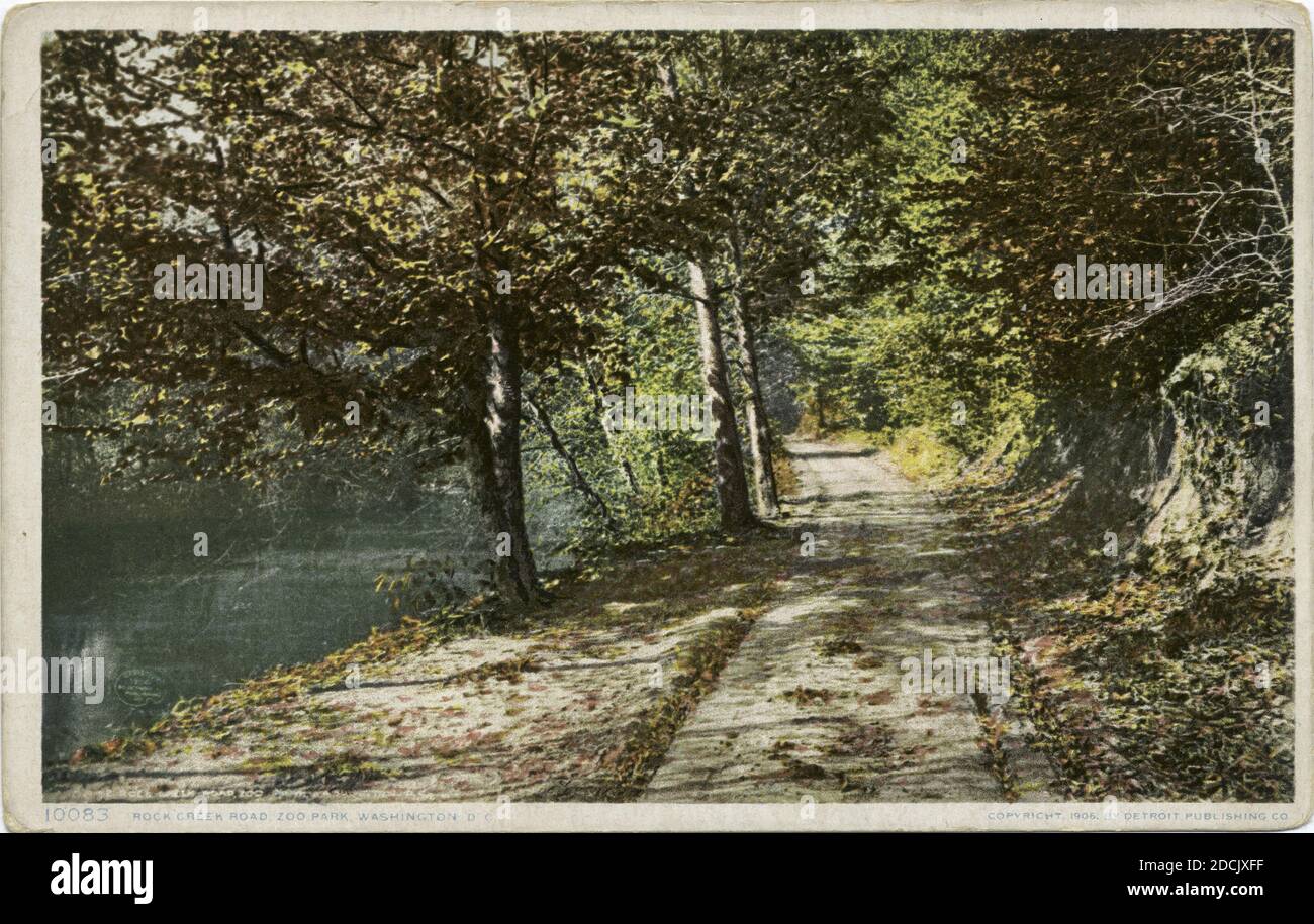 Rock Creek Road, Zoo Park, Washington, D. C., immagine fissa, Cartoline, 1898 - 1931 Foto Stock